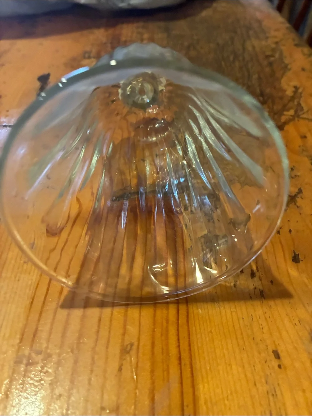 Home Interiors Clear Glass Bell Candle Shade with Cream Top rubber